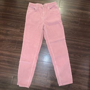 Urban Outfitters BDG Mom High Rise Pink Corduroy